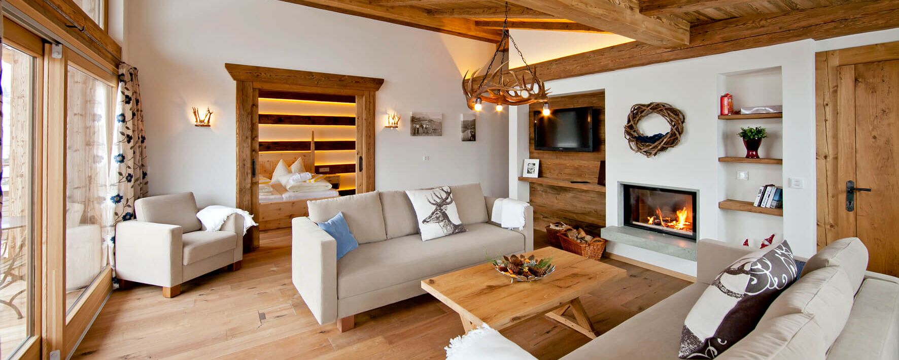 Wohnbereich Penthouse Hahnenkamm   Dorfresort Kitzbühel