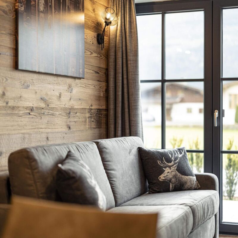 living room with a view at Tauernlodges Uttendorf