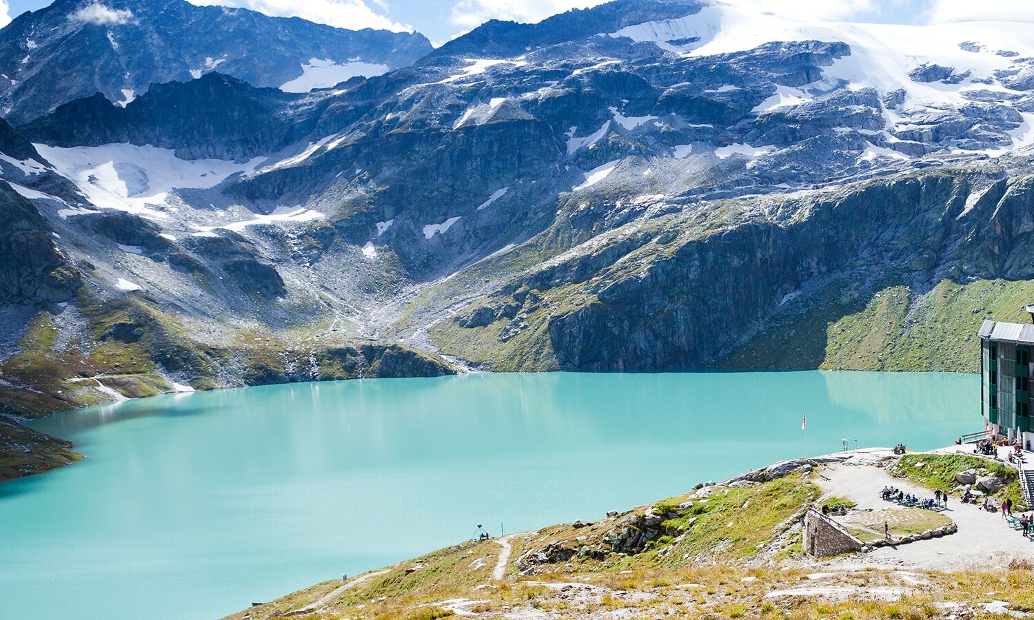 Weisssee Gletscherwelt  met uitzicht op de bergen