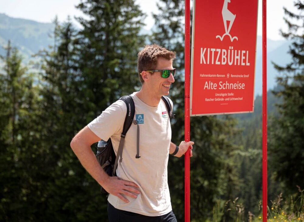 Hannes Reichelt at the "Alte Schneise" on the Streif