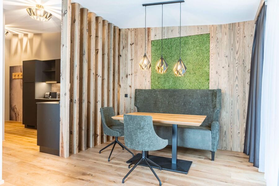 Kitchen and dining area   Apartment with balcony