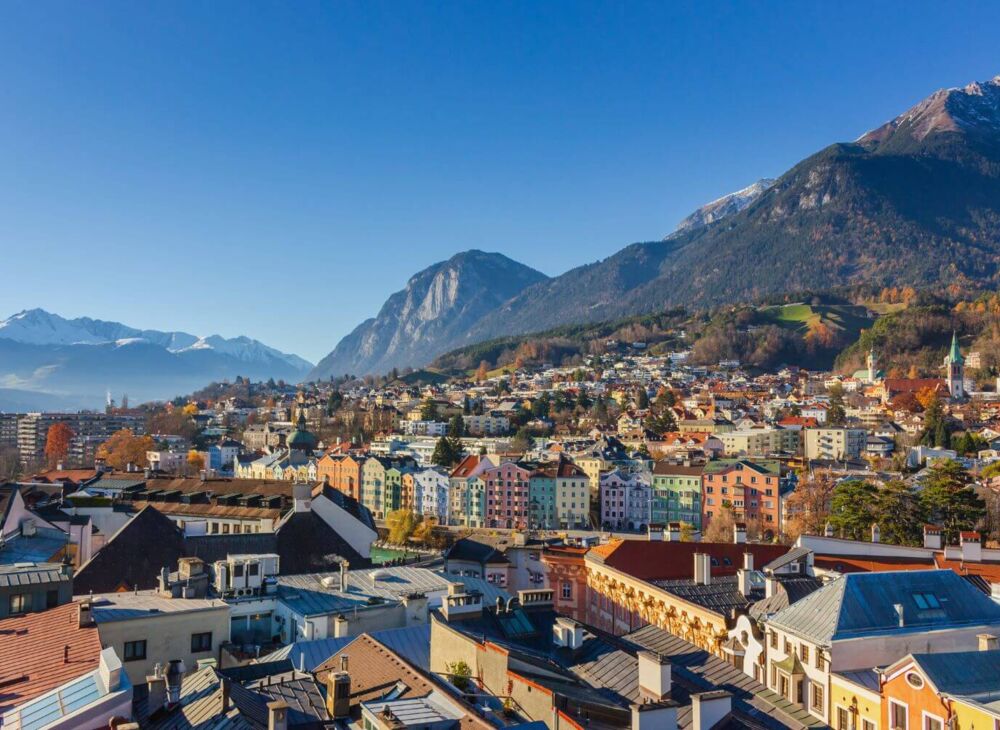 Ansicht von Innsbruck im Herbst