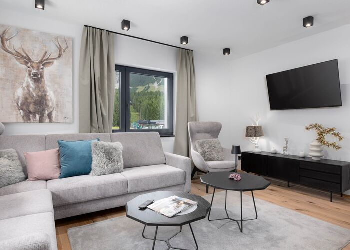 Woonkamer Bergresort Berwanger Hof