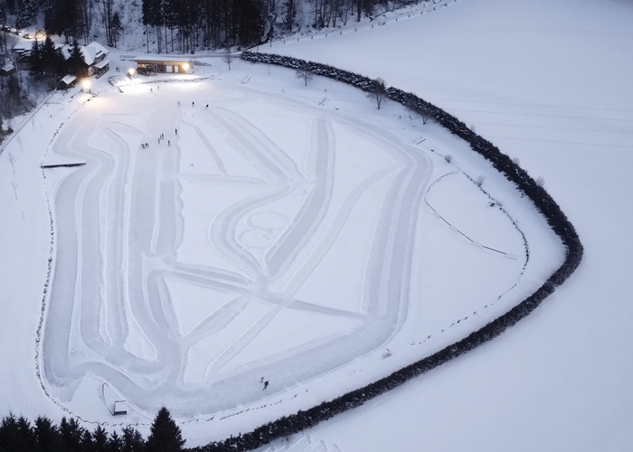 Schaatsen in het bos bij de Schoberpas