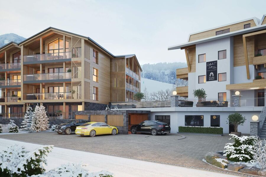 Winter view from the Saalbach Suites