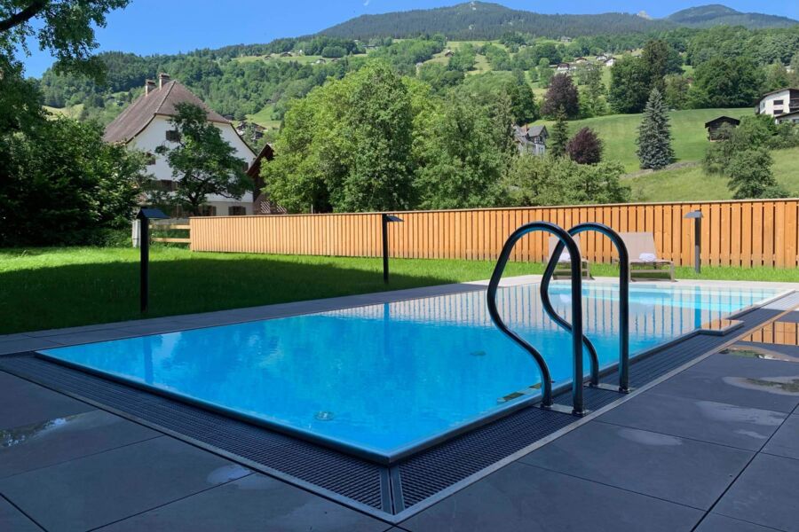 Outdoor pool in summer