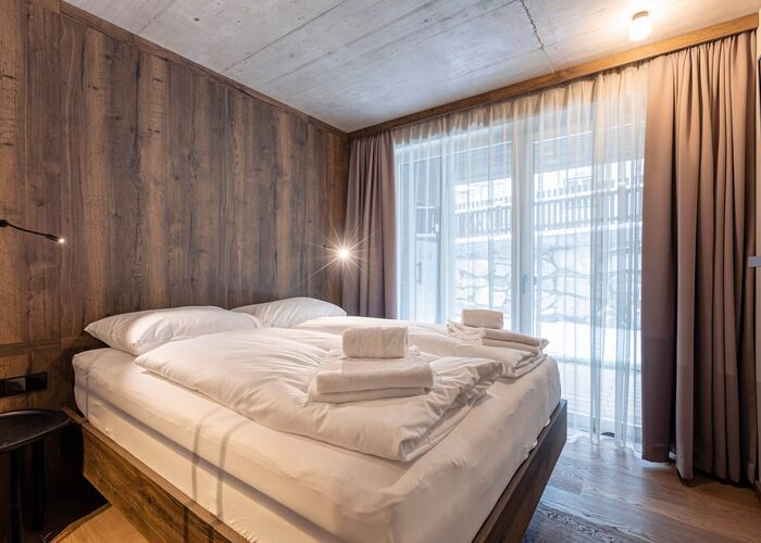 Bedroom Ennsliesl with dog   Villa Liesl