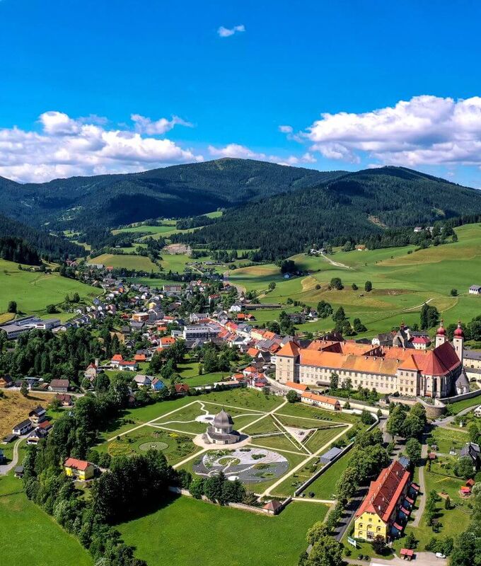 View of St Lambrecht Abbey