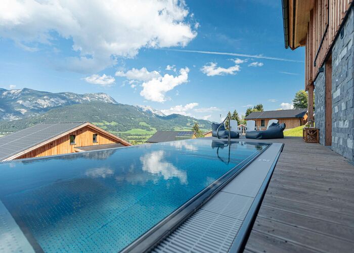 Pool on the terrace of a chalet in Styria