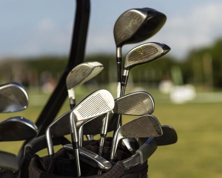 Golfbag with clubs