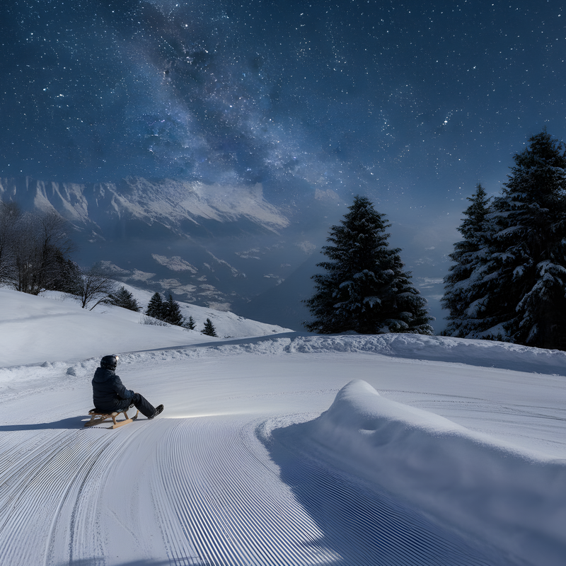 Night Tobogganing in Winter – © iStock