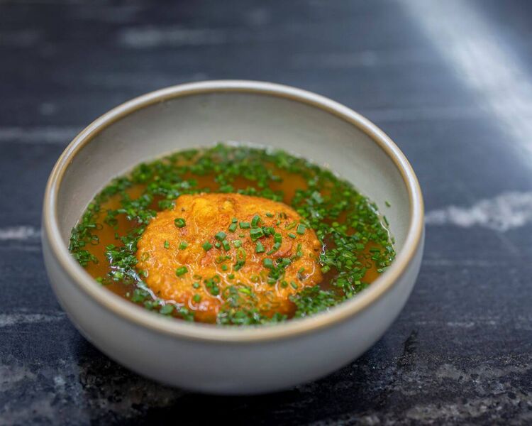 Dumpling soup: a simple meal in a holiday apartment