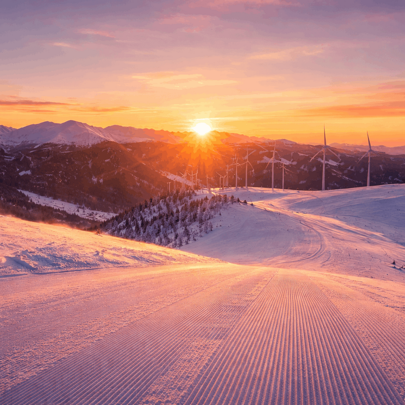 Sonnenaufgangs-Skifahren im Lachtal