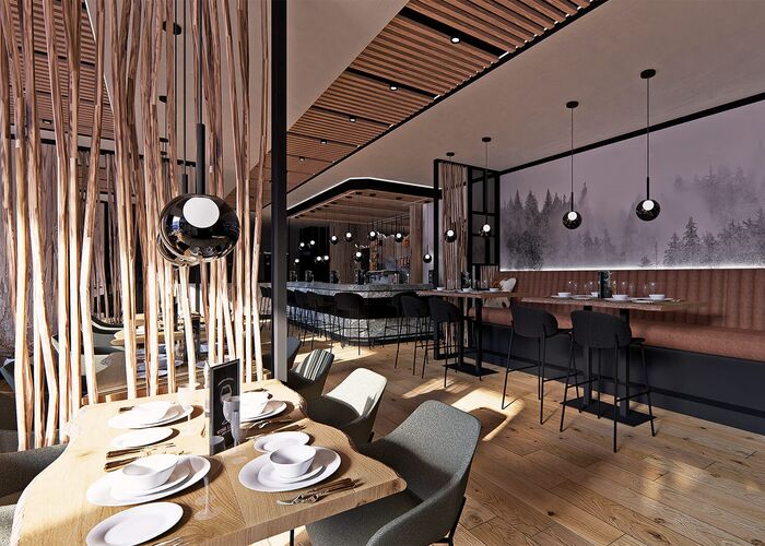 Restaurant ALPS KITCHEN Fiss   view to the Bar