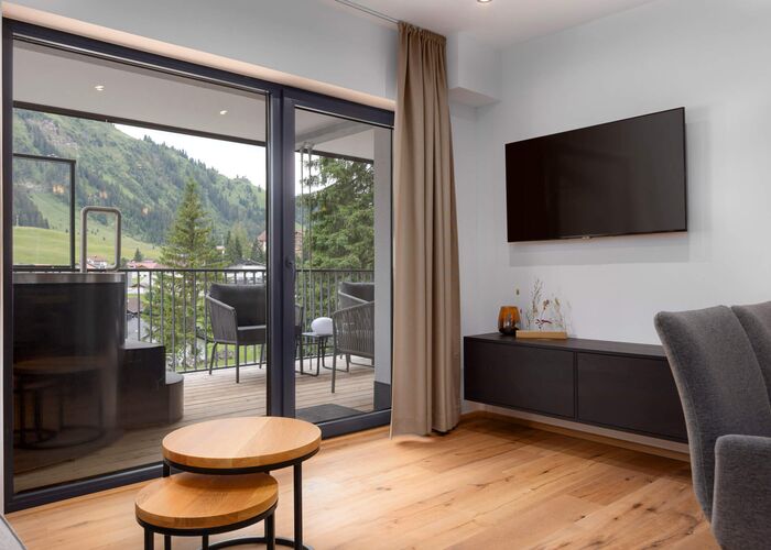 Woonkamer Bergresort Berwanger Hof