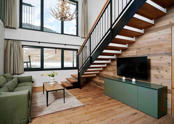 Woonkamer   Bergresort Berwanger Hof