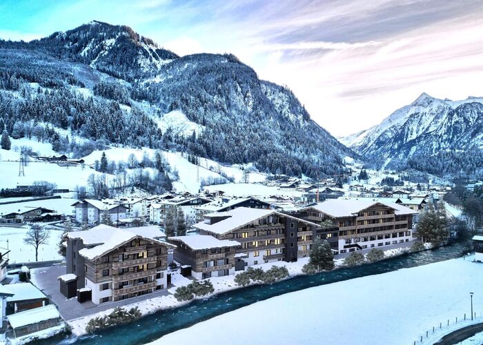 Bird's eye view from Carpe Solem Kaprun in winter