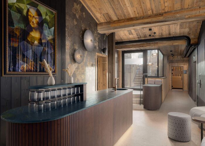 Bar with seats in the wellness area