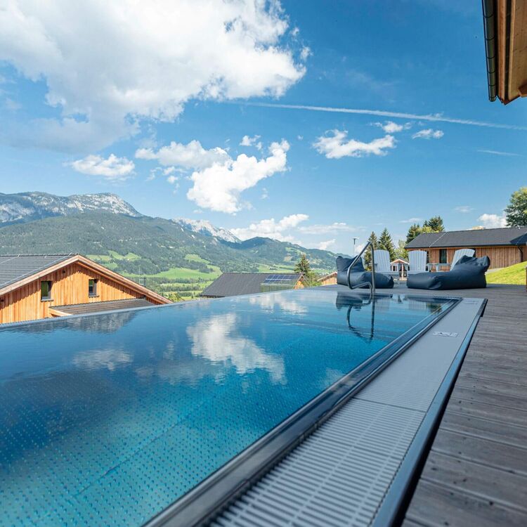 Pool on the terrace of a chalet in Styria
