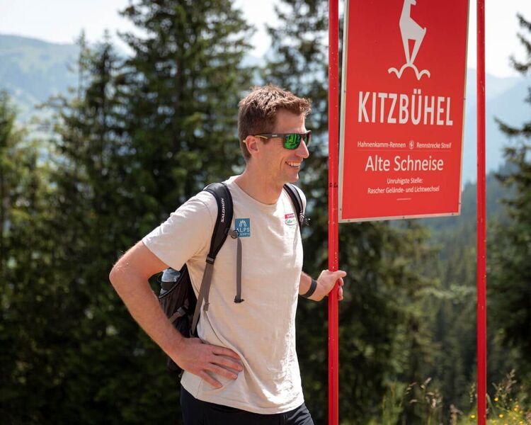 Hannes Reichelt at the "Alte Schneise" on the Streif