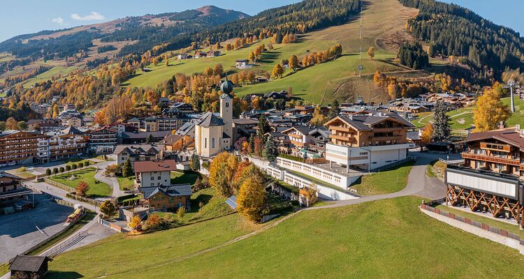 The village of Saalbach in autumn sunshine