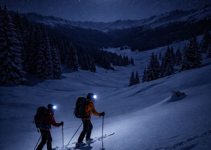 Ski touring under the full moon in Zirbitzkogel Grebenzen Nature Park