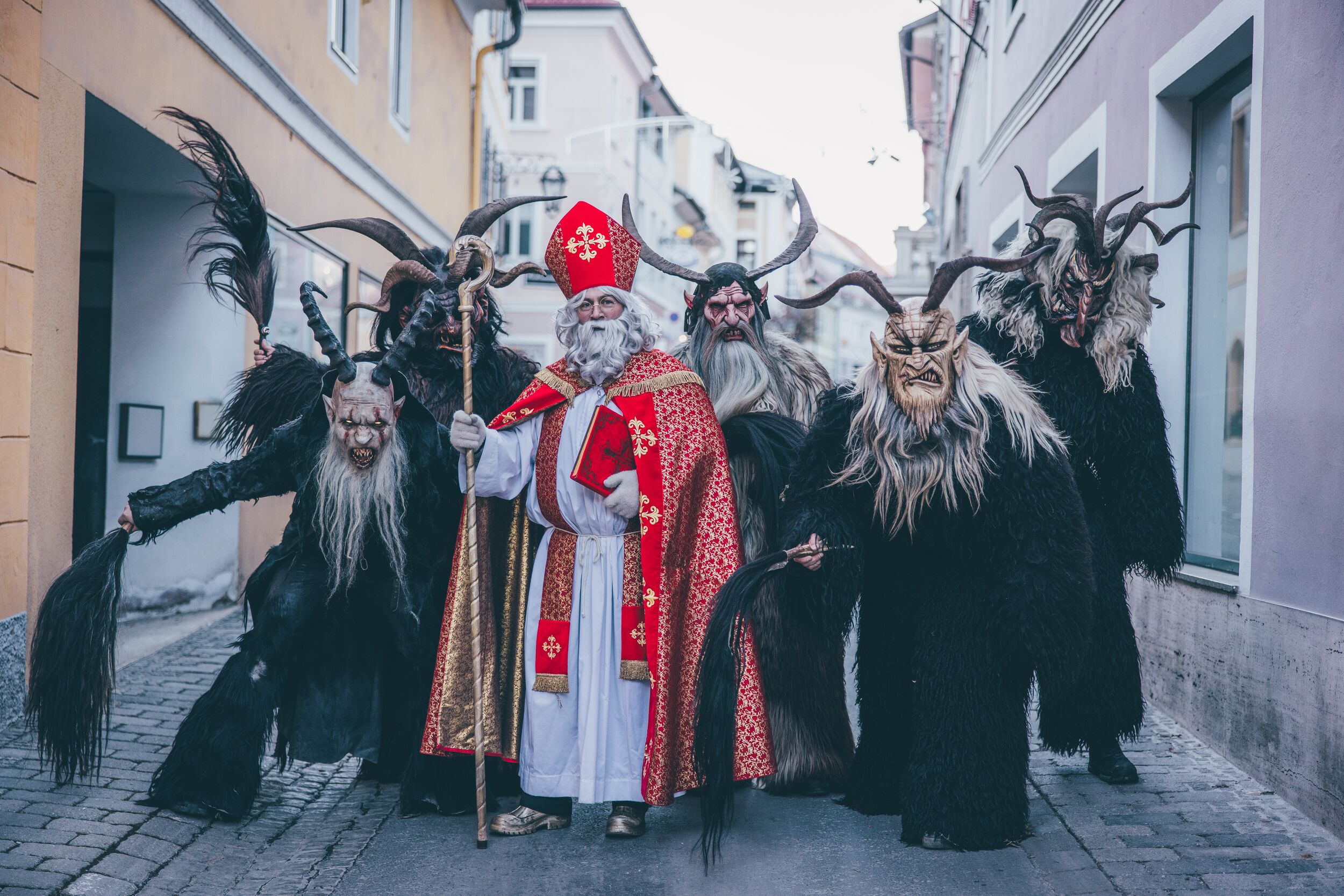 Saint Nicholas and Krampus during the traditional Advent festivities in Murau, Styria. © TV Murau / Andreas Siebenhofer