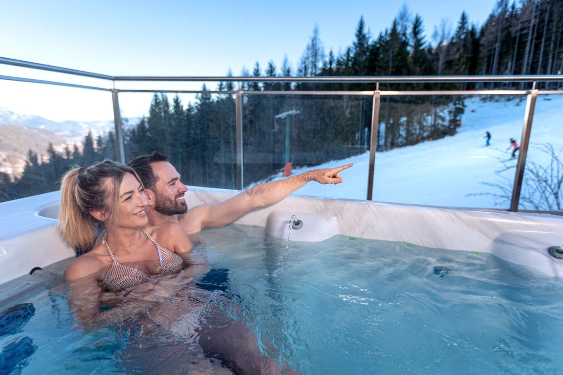 Chalet mit Whirlpool an der Skipiste