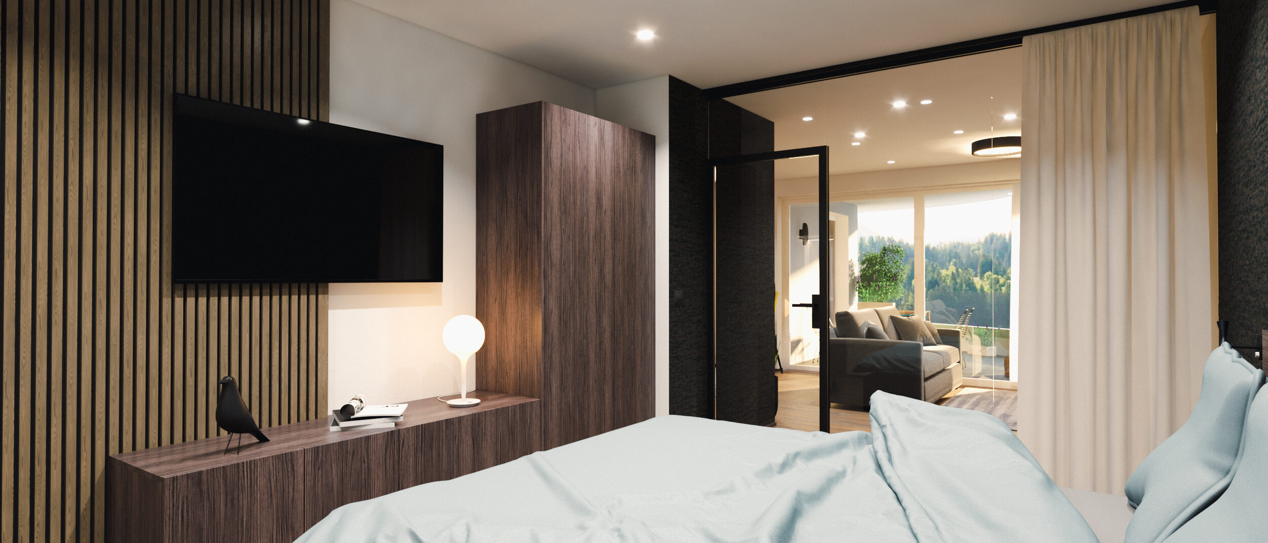 Schlafzimmer mit Aussicht - Ferienwohnung im Brixental